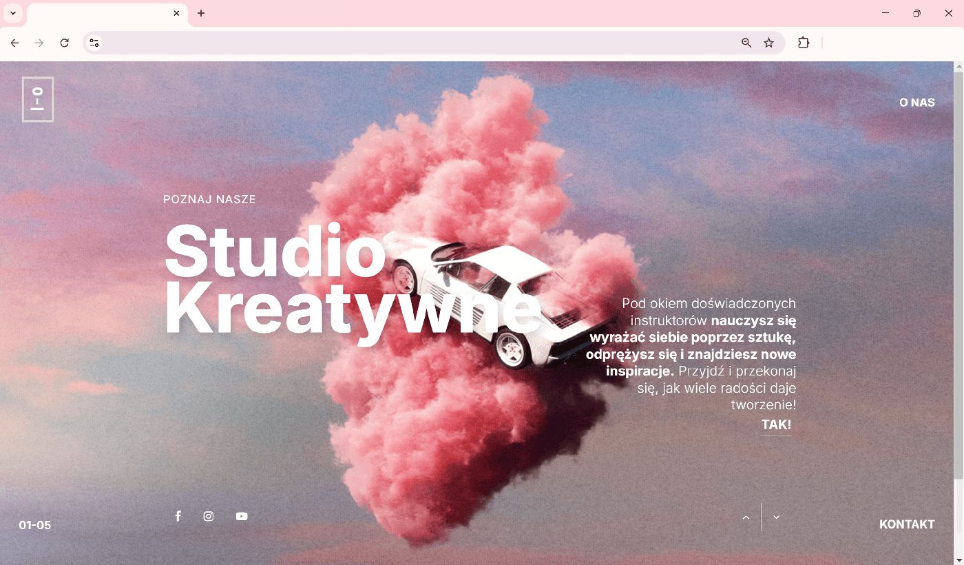 Strona WWW studia kreatywnego na ekranie laptopa