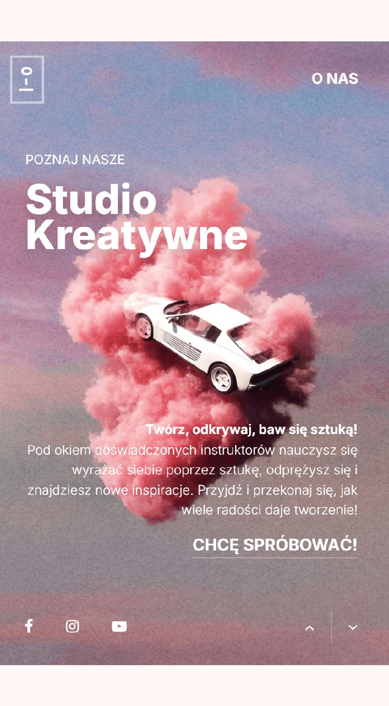 Strona WWW studia kreatywnego na ekranie telefonu